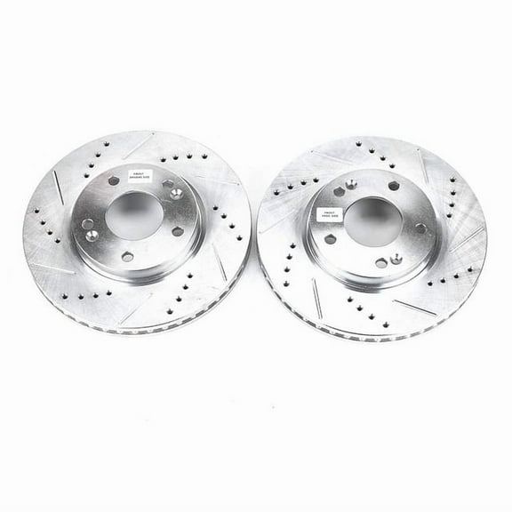 Power Stop Front Pair of Drilled and Slotted Brake Rotors JBR1136XPR