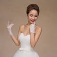 thumbnail image 4 of FELTECHELECTR 1 par de delicados guantes de boda, elegantes guantes de encaje, guantes para vestido de novia, accesorios de boda para mujeres (blanco), 4 of 6