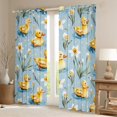 thumbnail image 2 of jejeloiu Lovely Duck Curtains and Drapes,Rustic Floral Flower Black Out Curtains,Yellow Blue Curtains Pack of 2 (52x63 Each) For Kids Teens,Super Cozy Room Decor, 2 of 6