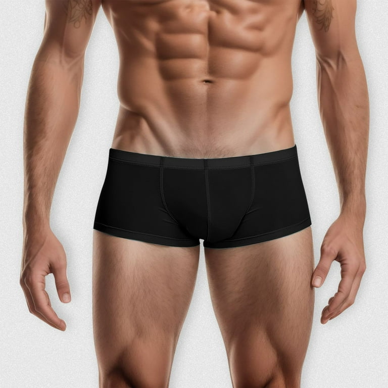 Entyinea Men's Boxer Briefs & Trunks Ultra Soft Comfort Big & Tall Underwear  for Men, Flat Angle Underpants,Black L 