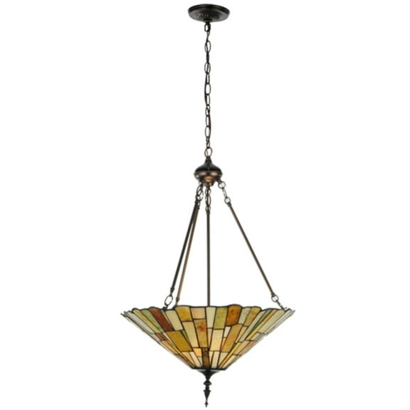 Meyda Tiffany - 121146 - Three Light Inverted Pendant - Delta - Mahogany Bronze