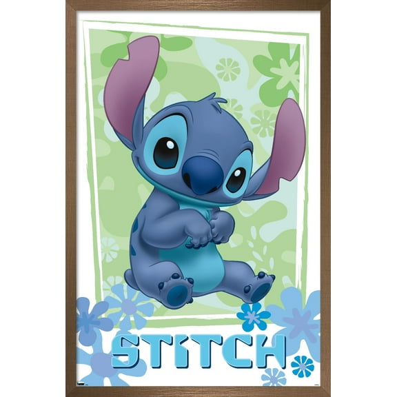 Disney Lilo and Stitch - Flowers Wall Poster, 22.375" x 34", Framed