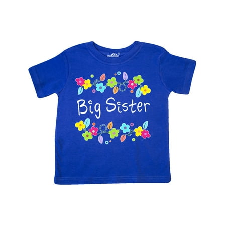 

Inktastic Big Sister - bright flowers Gift Toddler Toddler Girl T-Shirt