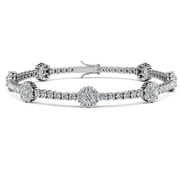 Cate & Chloe Leah 18k White Gold Plated Tennis Bracelet with Simulated Diamond Crystals for Women