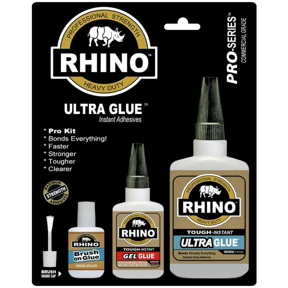 Rhino Glue Pro Kit, Heavy Duty 65 Gram Clear