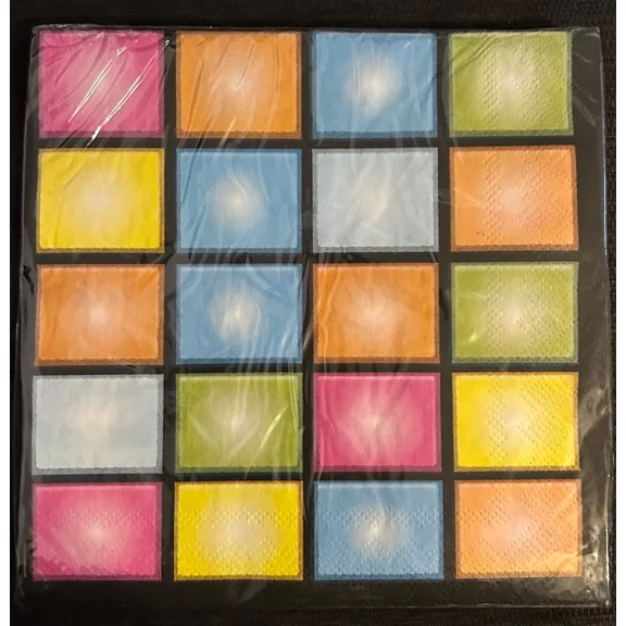 ELVY- Totally 80'S Party Dance Floor Dinner Napkins 16Ct