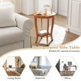 thumbnail image 6 of 2 PCS 2-Tier Durable End Table 18" Round Compact Sofa Side Nightstand w/ Storage Shelf, 6 of 9