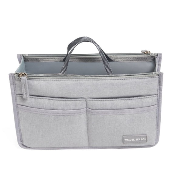 1-Pack Multi-Pocket Purse Organizer Insert, Handbag & Tote Bag Storage Pouch w/ Zippered Compartments, Bag-in-Bag Insert for Quick Access TIKA