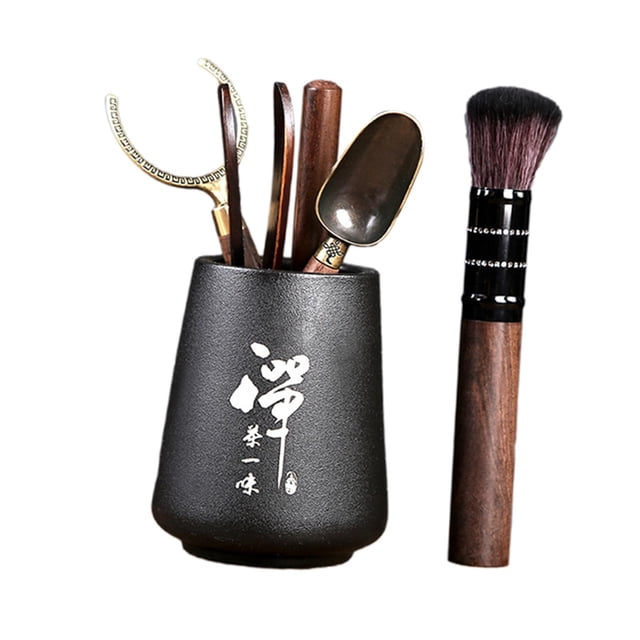 yuksok Chinese Kung Fu Teapot Set Six Gentlemen Set Utensil Tools Portable Tea Canister E