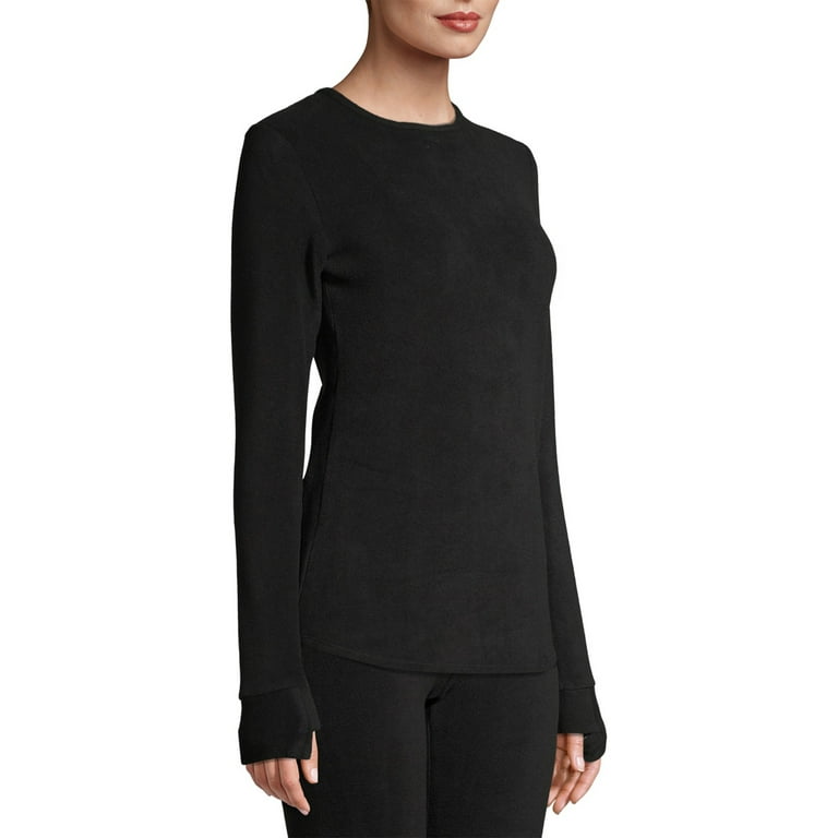 ClimateRight by Cuddl Duds Stretch Fleece Women s Long Sleeve Crew