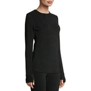 ClimateRight by Cuddl Duds Womens Warm Stretch Fleece Long Sleeve Crew Neck Thermal Base Layer Top, Sizes XS to 4X