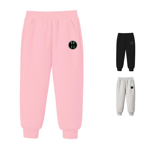 JAJAHO Boys Girls Jogger Sweatpants Fuzzy Lining Fall Winter Kids Elastic Wasit Tapered Thermal Athletic Pants Sizes 3-16Y