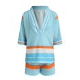thumbnail image 6 of QGJZVUNL Two Piece Lounge Set for Women Boho Summer Outfits Loose V Neck Top and Shorts Vacation Clothes Size 2XL, 6 of 8