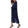 thumbnail image 3 of Seyurigaoka Female Cardigan Solid Color Long Sleeve Coat Jacket and Big Pockets, 3 of 6