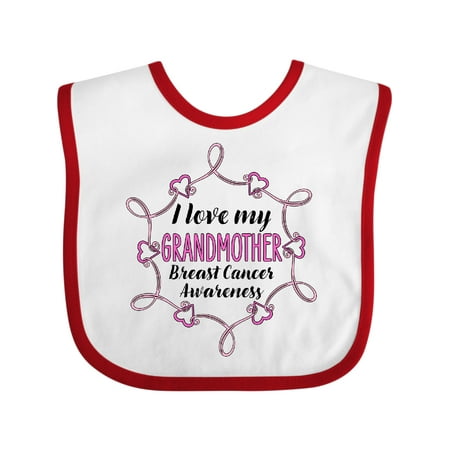 

Inktastic I Love My Grandma- Breast Cancer Awareness Gift Baby Boy or Baby Girl Bib