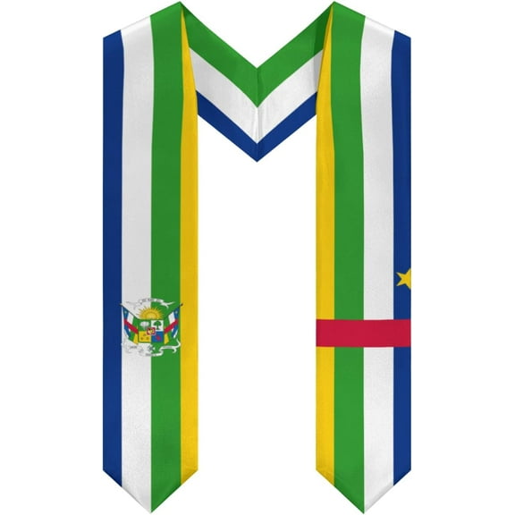 Central African Republic Emblem Graduation Stole Shawl Sash Honor For Study Aboard International Students