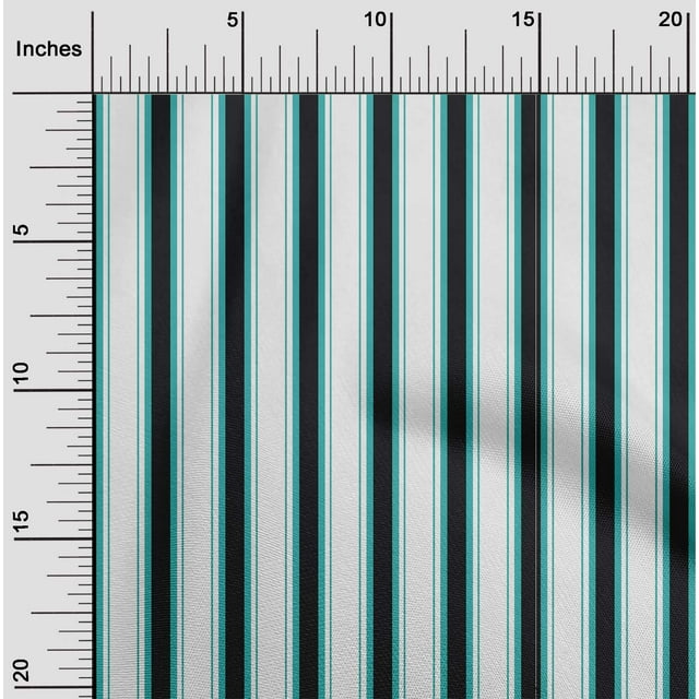 oneOone Cotton Poplin White Fabric Stripes Craft Projects Decor Fabric Printed By The Yard 56 Inch Wide