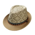thumbnail image 3 of LRen Women Tea Party Hats Style Sun Hat for Men and Women British Travel Jazz Cap with Bohemian Summer Beach Sun Hat Coffee, 3 of 6