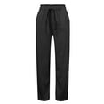 thumbnail image 4 of Sngxgn Women Solid High Elastich Pants Skinny Casual Trousers(Black,XL), 4 of 5