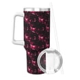thumbnail image 2 of Fuzoiu Red Skulls Print 40OZ Ice Bully Stainless Steel Insulated Cup with Handle and Straw - Perfect for Travel and Sports, 2 of 8