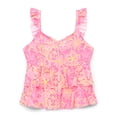 thumbnail image 2 of Wonder Nation Girls Layered Ruffle Tankini Swimsuit with UPF50+, 2-Piece, Sizes 4-18 & Plus, 2 of 3