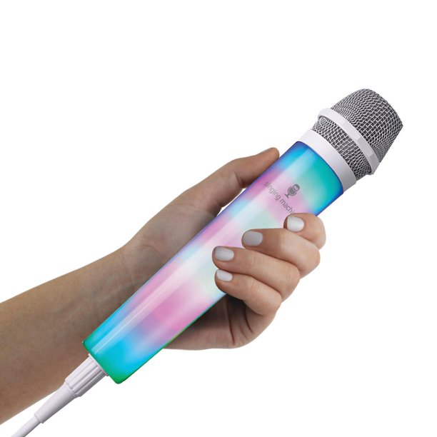 Singing Machine Unidirectional Wired Microphone with LED Disco Lights
