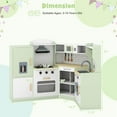 thumbnail image 3 of Costway Corner Play Kitchen Toddler Kitchen Playset with Range Hood, Ice Maker, Microwave Green, 3 of 9