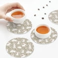 thumbnail image 6 of Bingfone Vintage Rabbit And Flower Leather Drinks Coasters with Set of 6,Suitable for Home Kitchen,Coffee Cup Coasters Home Gift, 6 of 7