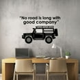 thumbnail image 2 of No Road Is Long With Good Company Off-Road Quote Vinyl Wall Sticker Wall Art Wall Decal Girl Boys Kids Room Design Bedroom Nursery Kindergarten Wall Sticker Vinyl Decoration Size(22x30 inch), 2 of 3