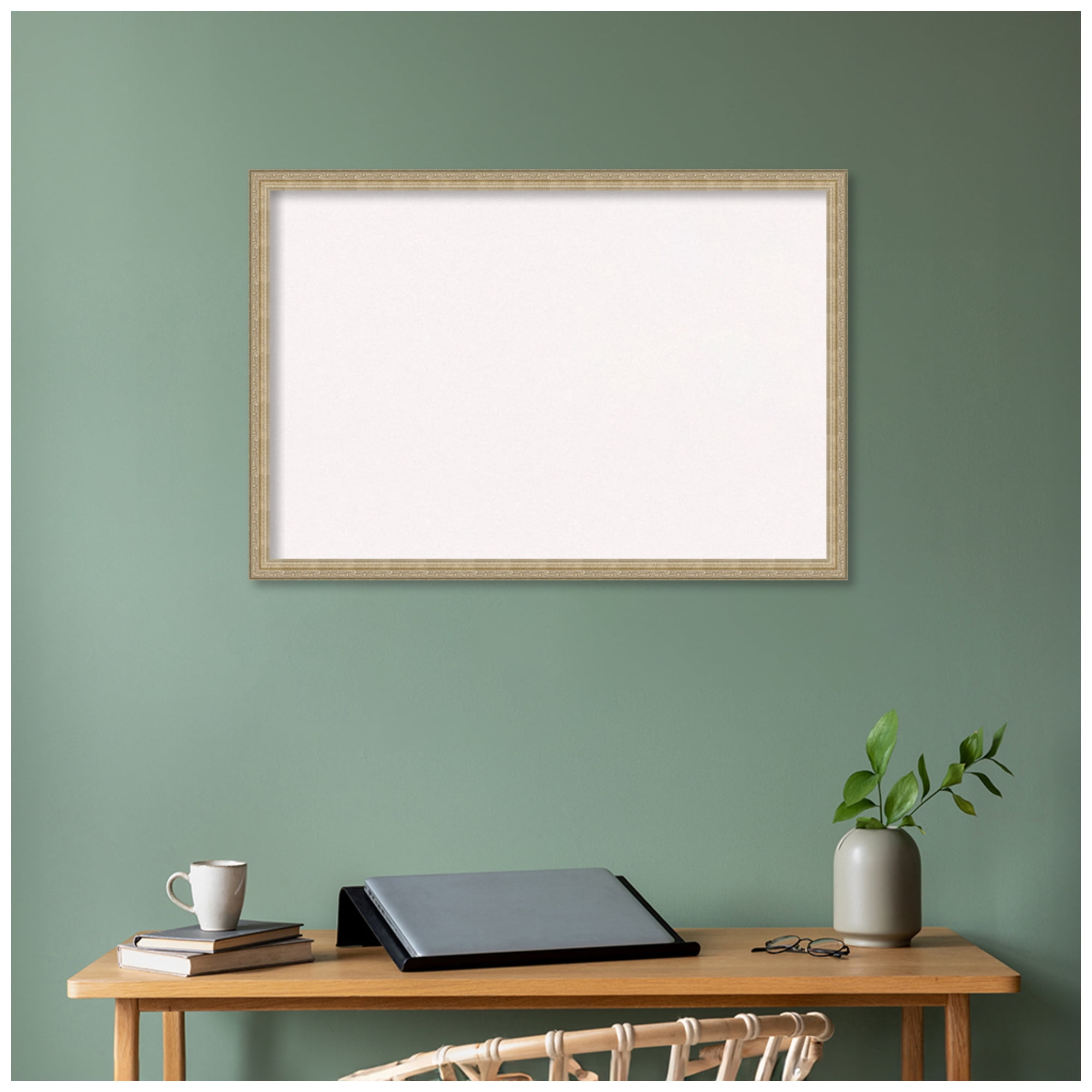 Amanti Art White Cork Board Framed Paris Champagne Bulletin Board 38 in. x 26 in.