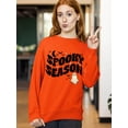 thumbnail image 3 of Spooky Season Halloween Shirt Cute Ghost Costume Crewneck Sweatshirt, 3XL, Orange, 3 of 6