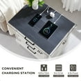 thumbnail image 5 of ACCOHOHO 3 Drawer Nightstand Set of 2 with Charging Station - Farmhouse End Tables, Rustic Side Tables for Bedroom & Living Room, White, 5 of 9
