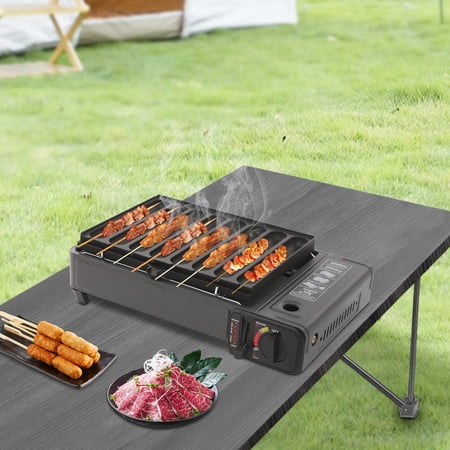 42*26*11cm Butane Stove Portable Camping Gas Stove Metal Gas Grill Stove Outdoor Cooking Black