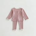 thumbnail image 5 of AherBiu Baby Clothes Unisex Fall Long Sleeve Crewneck Tops with Pants Basic Solid Color Infant Outfits, 5 of 5