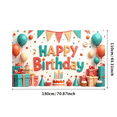 thumbnail image 2 of Colorful Theme Happy Birthday Banner Decorative Design Party Backdrop Balloon Decoration for Kids Party Indoor Decoration Event, 2 of 7
