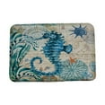 DGROEE Sea Theme Bath Mat Blue Octopus Whale Turtle Seahorse Non Slip