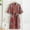 Deep Red, variant on Nexjvus Womens Robes Cotton Short Sleeve Double-Layer Gauze Bathrobe Lightweight Sleepwear Robe for women Size L