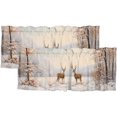 thumbnail image 1 of Cenefa de cortina con diseño de ciervos y bosque invernal para cocina, diseño de animales salvajes, alces, árboles nevados, estilo rústico, estilo granja, para dormitorio, sala de estar, comedor, 54, 1 of 6