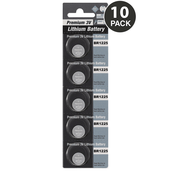 Panasonic BR1225 Battery 3V Lithium Coin Cell (10 Batteries)