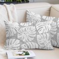 thumbnail image 2 of Gery Monstera Deliciosa Throw Pillow Cover 16 x 24 Inch Decorative Pillow Cover Summer Botanical Tropical Lumbar Pillowcase Seasonal Rectangle Cushion Case for Couch Sofa Bed Living Room, 2 of 9