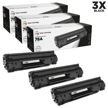 LD Compatible Toner Cartridge Replacements for HP 78A CE278A (Black, 3-Pack Cartridges)