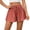 Red, variant on Women's Drawstring High Waisted Tie Knot Wide Leg Textured Loose Summer Shorts Khaki,L