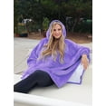 thumbnail image 2 of Tirrinia Oversized Hoodie Blanket Batwing Sleeve Sweatshirt Cozy Sherpa Huge Wearable Blankets Gift for Adults Women Teenagers Wife Girlfriend Purple, 2 of 7
