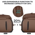 thumbnail image 2 of New York Xpress 20" Softside Carry on Luggage for Airplane Expandable Spinner Suitcase with TSA Lock, Coffee, Xj1907, 2 of 10