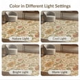 thumbnail image 7 of ODIKA 5'x7' Warm Earth Tones Floral Elegance Washable Area Rug Art Nouveau Botanical Pattern Design Non-Slip, Low Pile, Stain Resistant for Guest Room, Lounge, Apartment, 7 of 7