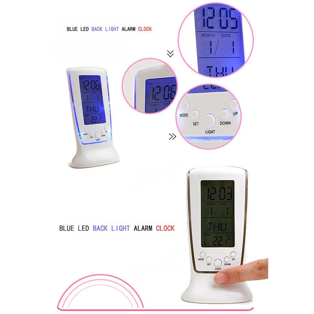 Modern Dementia Digital Backlight LED Bedside Alarm AU Snooze Thermometer F4C7 