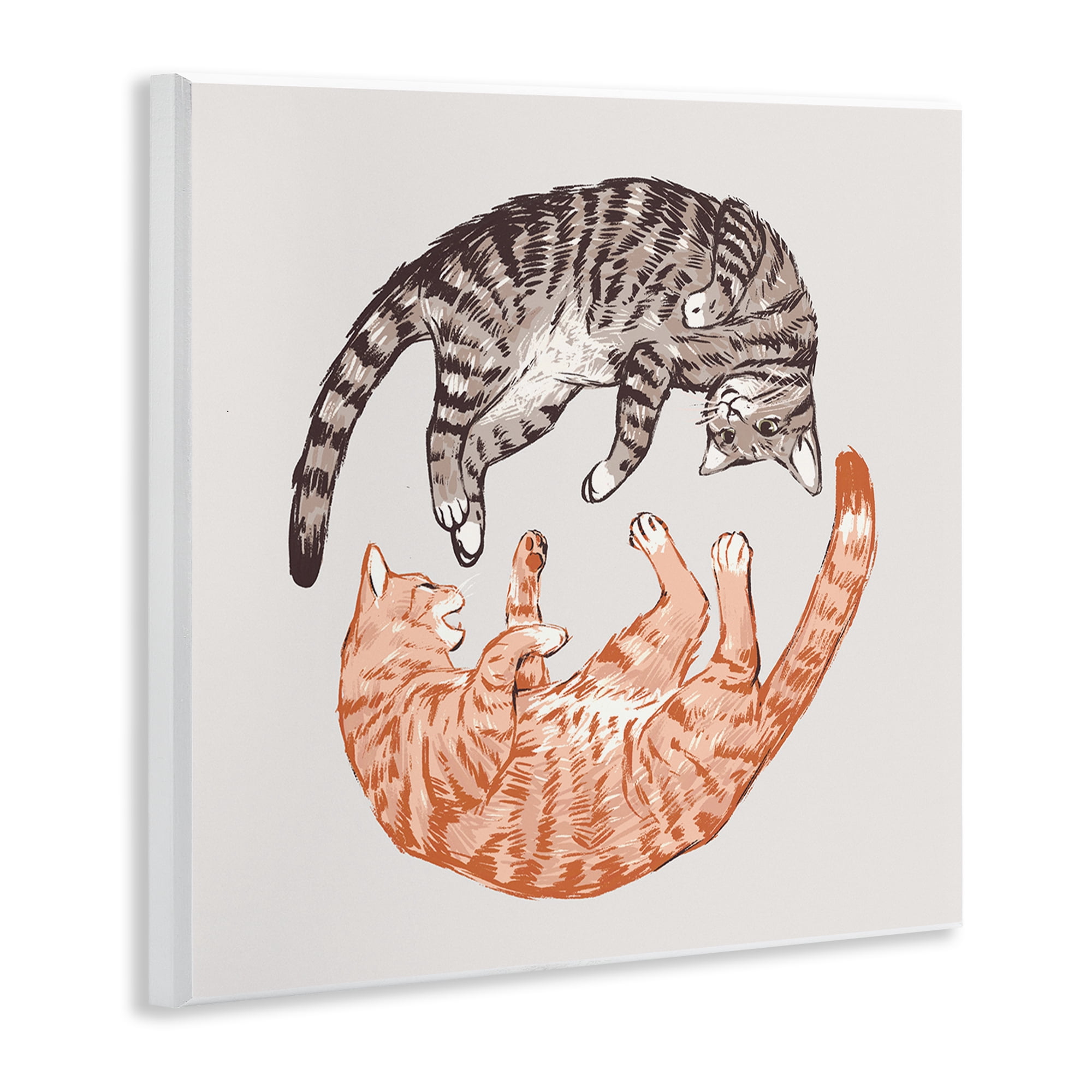 Stupell Industries Tabby Cats Duo Animals & Insects Painting Unframed Art Print Wall Art, 12 x 12