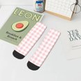 thumbnail image 7 of Fuzoiu Pink Checkboard Print Adult Socks, Crew Moisture-wicking Socks, Unisex Cushion Crew Socks,Casual Sports Ankle Socks, 7 of 7