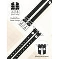 thumbnail image 2 of Wearlizer Leather Bands Compatible with Apple Watch Band 38mm 40mm 41mm 42mm 44mm 45mm 49mm(Ultra) Women, Double-Row Design with Rivets Decoration Stylish Strap for iWatch Series 8 SE 7 6 5 4 3, 2 of 6