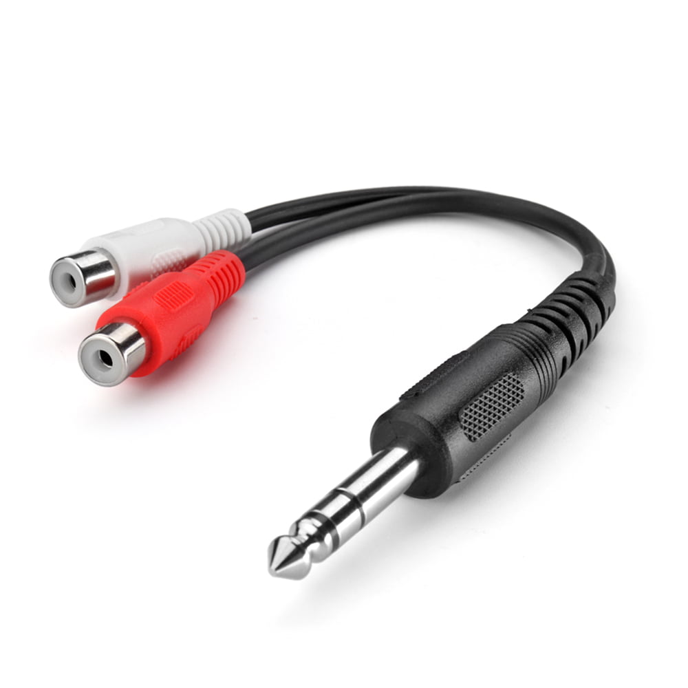 Premium Stereo 1/4 Inch Male to Dual RCA Female Y Cable Adapter Splitter (8 Inch) Male 6.35mm